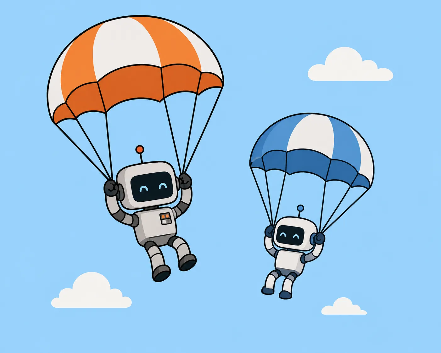 Parachuting robots